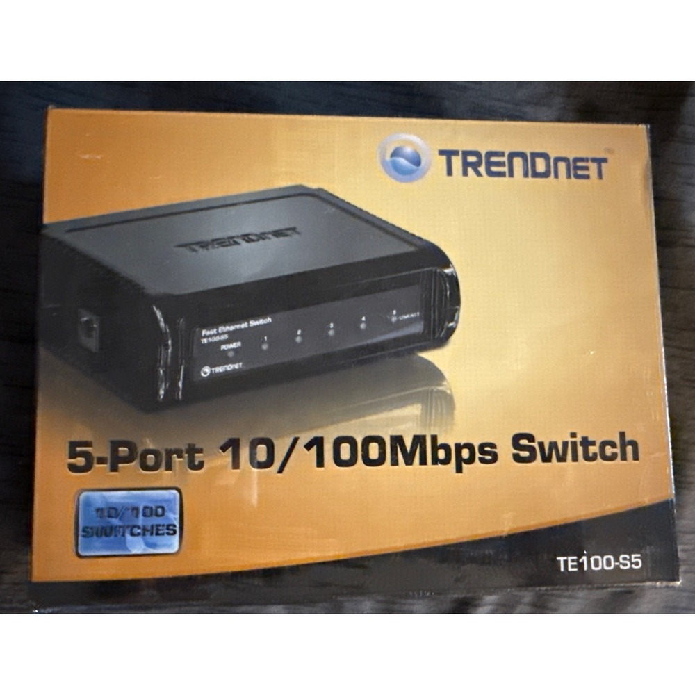TRENDnet 5-Port Fast Ethernet Network Switch 10/100Mbps TE100-S5 New